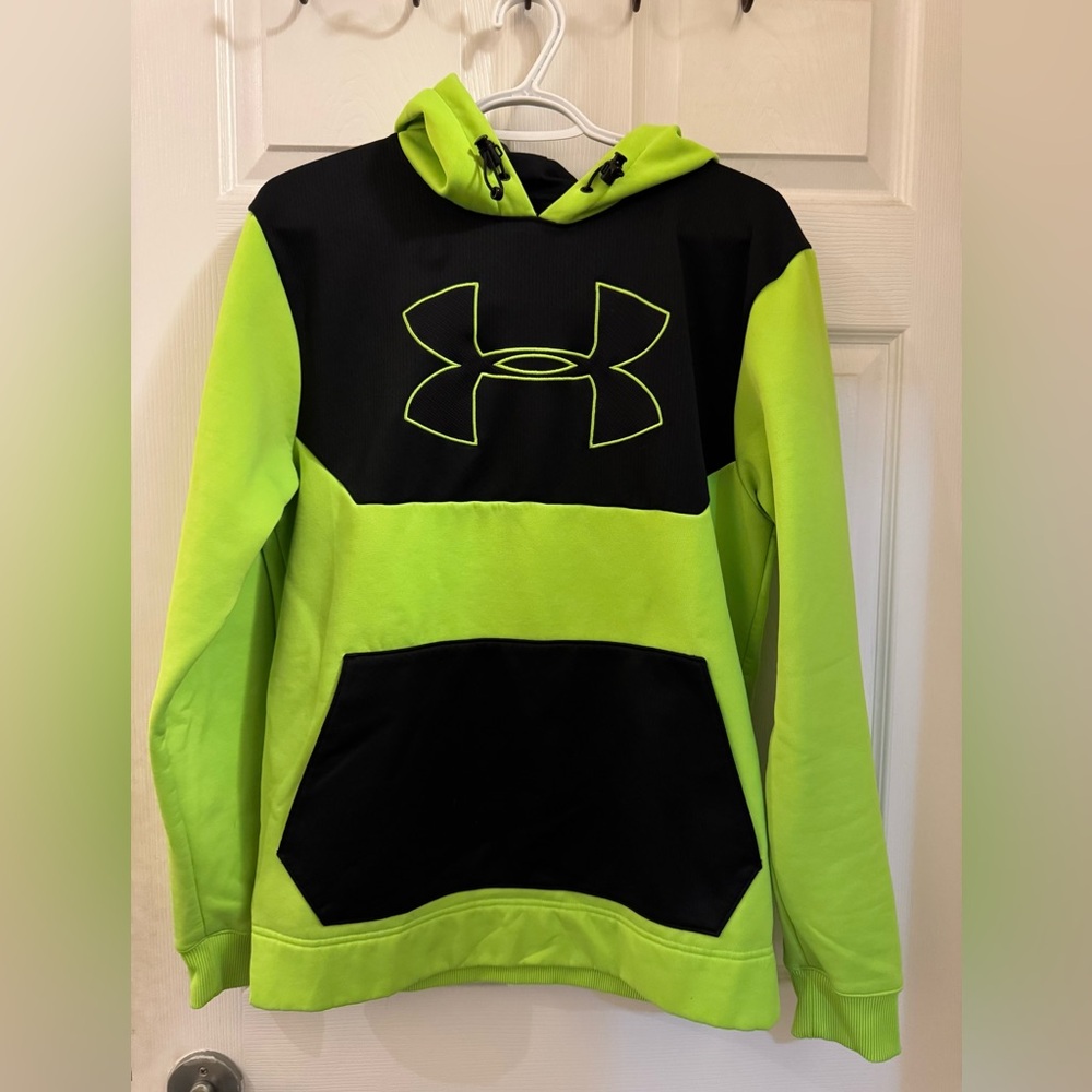 Under Armour Fleece Neon Green and Black Hoodie